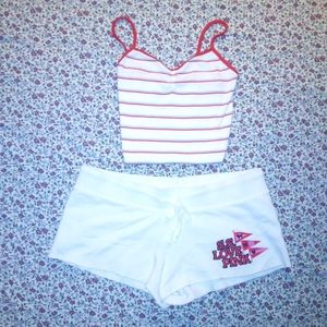 VS PINK shorts & nobo tank top